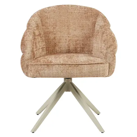 Eetkamerstoel Lio kaneel met beige frame