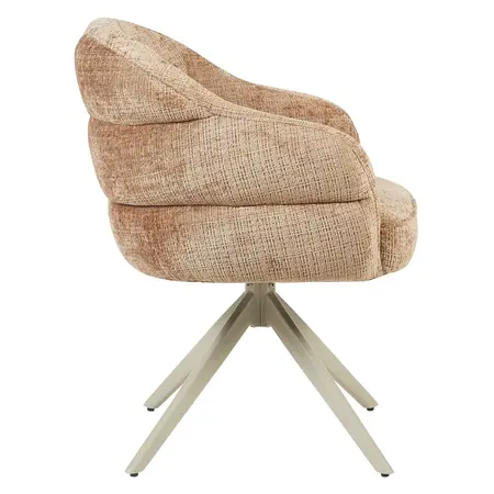 Eetkamerstoel Lio kaneel met beige frame