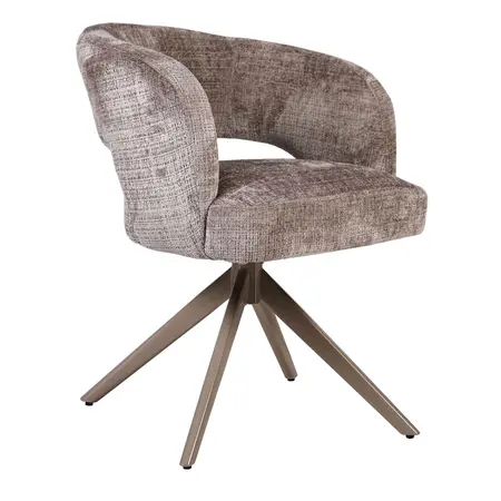 Eetkamerstoel Luca taupe met anodic brown frame
