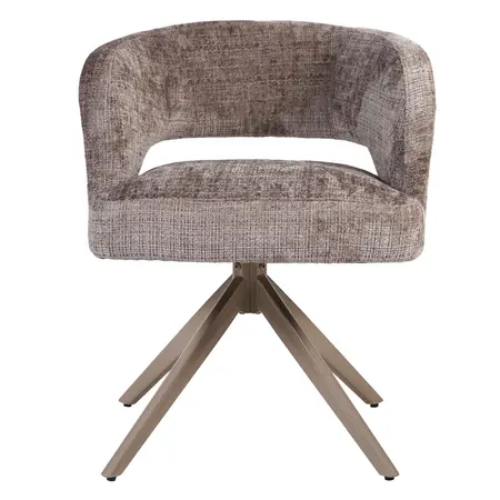 Eetkamerstoel Luca taupe met anodic brown frame