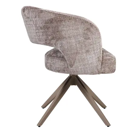 Eetkamerstoel Luca taupe met anodic brown frame