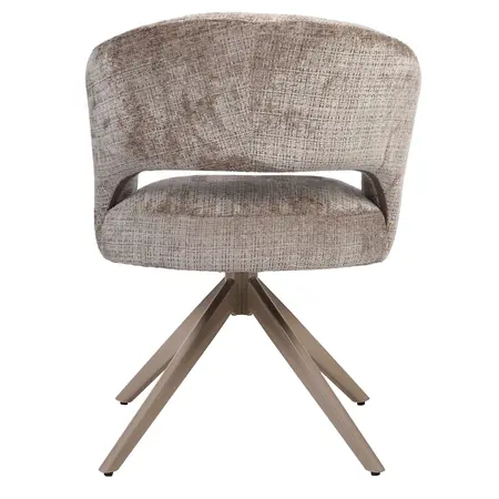 Eetkamerstoel Luca taupe met anodic brown frame