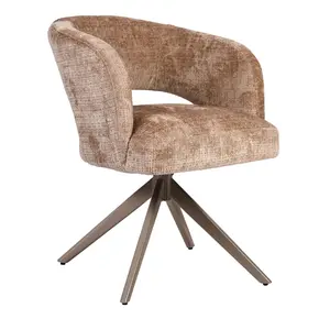 Eetkamerstoel Luca kaneel met anodic brown frame
