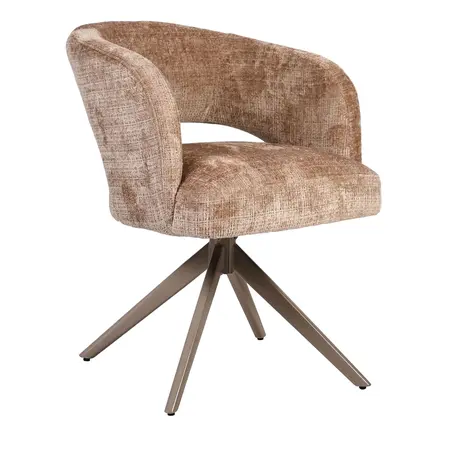 Eetkamerstoel Luca kaneel met anodic brown frame