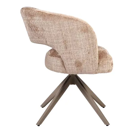 Eetkamerstoel Luca kaneel met anodic brown frame