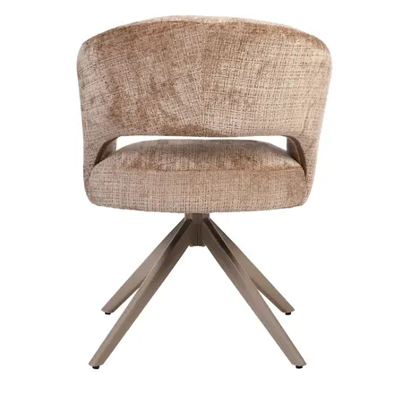 Eetkamerstoel Luca kaneel met anodic brown frame