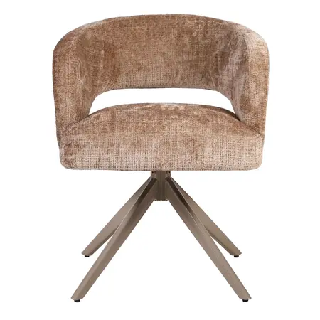 Eetkamerstoel Luca kaneel met anodic brown frame
