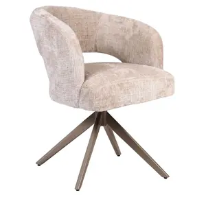 Eetkamerstoel Luca beige met anodic brown frame