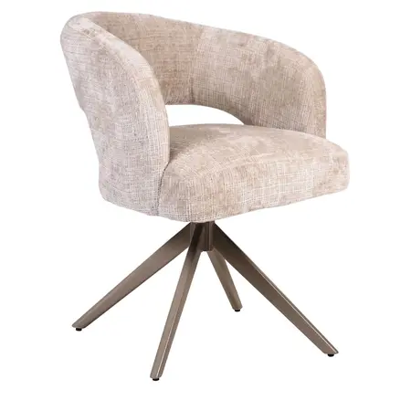 Eetkamerstoel Luca beige met anodic brown frame