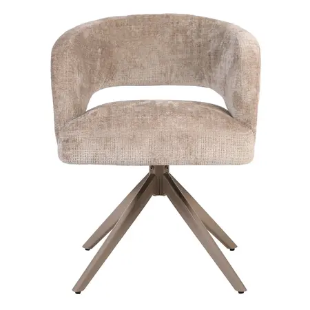 Eetkamerstoel Luca beige met anodic brown frame