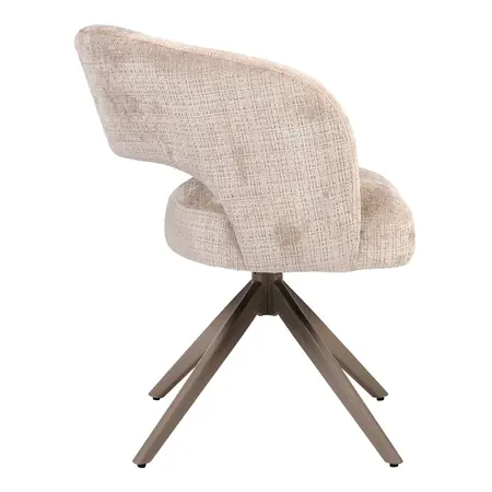 Eetkamerstoel Luca beige met anodic brown frame