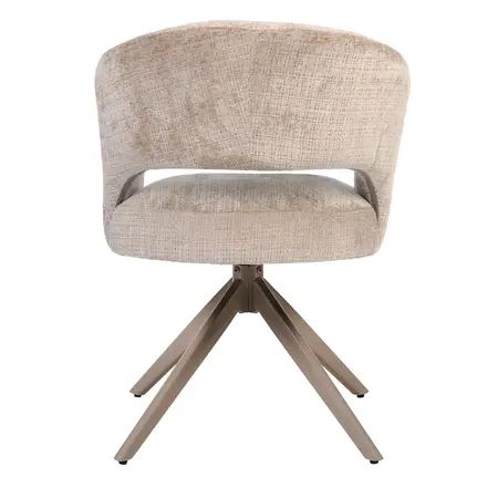 Eetkamerstoel Luca beige met anodic brown frame