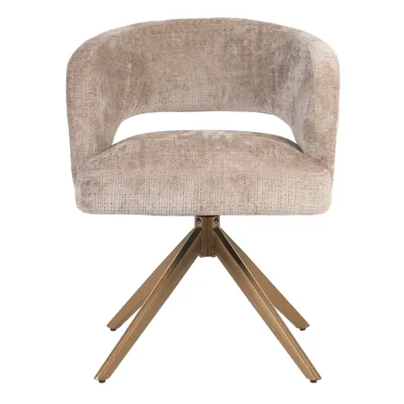 Eetkamerstoel Luca beige met brons frame