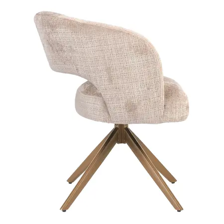 Eetkamerstoel Luca beige met brons frame