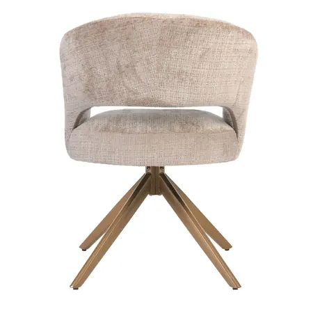Eetkamerstoel Luca beige met brons frame