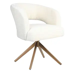 Eetkamerstoel Luca naturel met brons frame