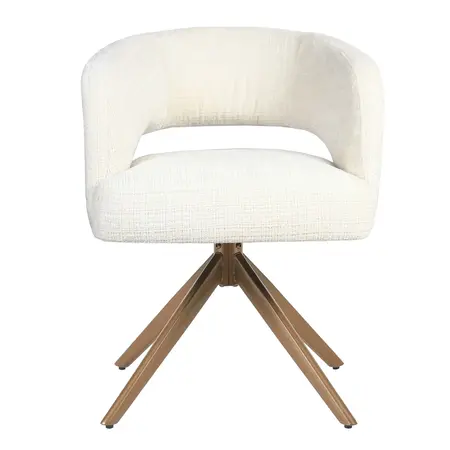 Eetkamerstoel Luca naturel met brons frame