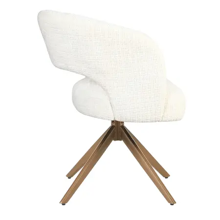 Eetkamerstoel Luca naturel met brons frame