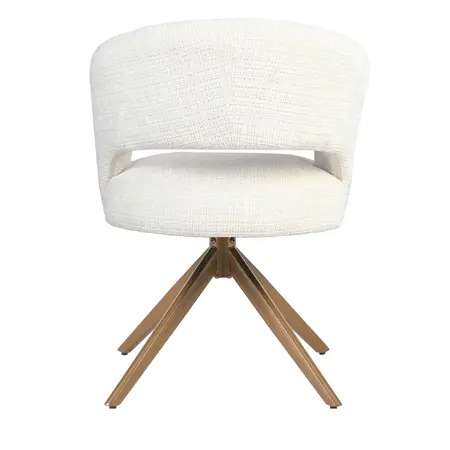 Eetkamerstoel Luca naturel met brons frame