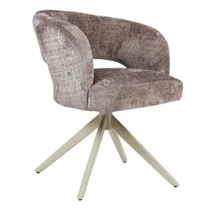 Eetkamerstoel Luca taupe met beige frame