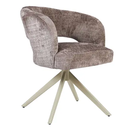 Eetkamerstoel Luca taupe met beige frame