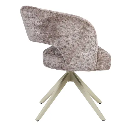 Eetkamerstoel Luca taupe met beige frame