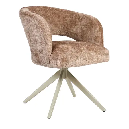 Eetkamerstoel Luca kaneel met beige frame