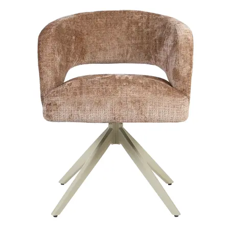 Eetkamerstoel Luca kaneel met beige frame