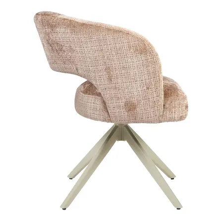 Eetkamerstoel Luca kaneel met beige frame