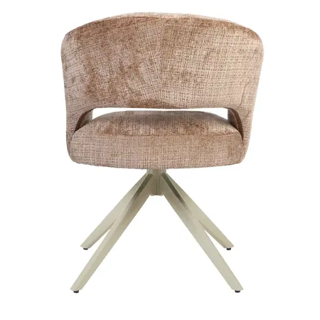 Eetkamerstoel Luca kaneel met beige frame