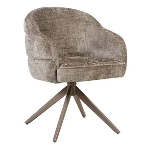 Eetkamerstoel Lio taupe met anodic brown frame