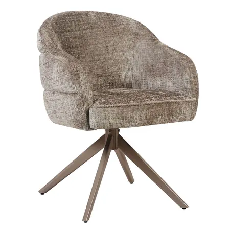 Eetkamerstoel Lio taupe met anodic brown frame