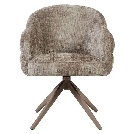 Eetkamerstoel Lio taupe met anodic brown frame