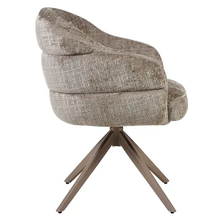 Eetkamerstoel Lio taupe met anodic brown frame