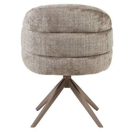 Eetkamerstoel Lio taupe met anodic brown frame