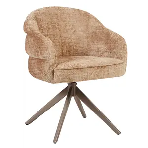 Eetkamerstoel Lio kaneel met anodic brown frame