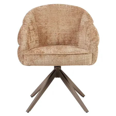 Eetkamerstoel Lio kaneel met anodic brown frame