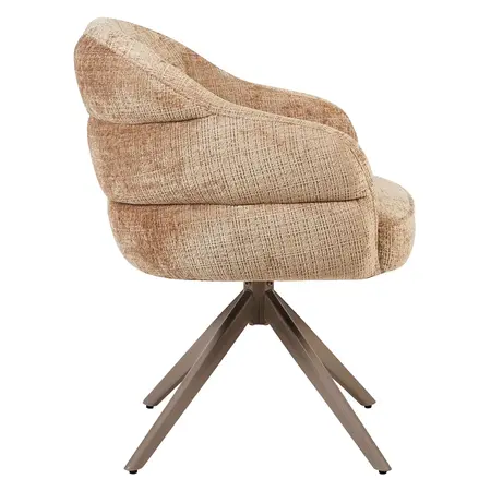 Eetkamerstoel Lio kaneel met anodic brown frame
