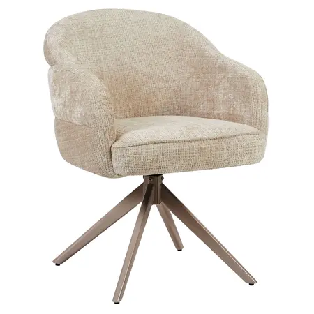 Eetkamerstoel Lio beige met anodic brown frame