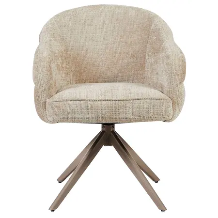 Eetkamerstoel Lio beige met anodic brown frame