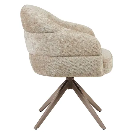 Eetkamerstoel Lio beige met anodic brown frame