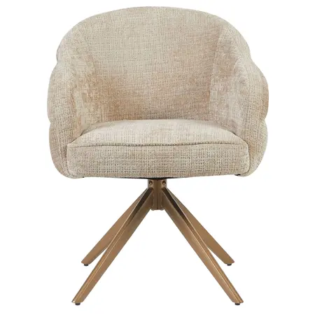 Eetkamerstoel Lio beige met brons frame