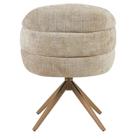 Eetkamerstoel Lio beige met brons frame