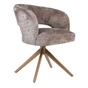 Eetkamerstoel Luca taupe met brons frame