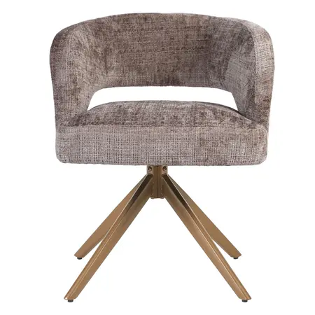 Eetkamerstoel Luca taupe met brons frame