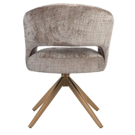 Eetkamerstoel Luca taupe met brons frame