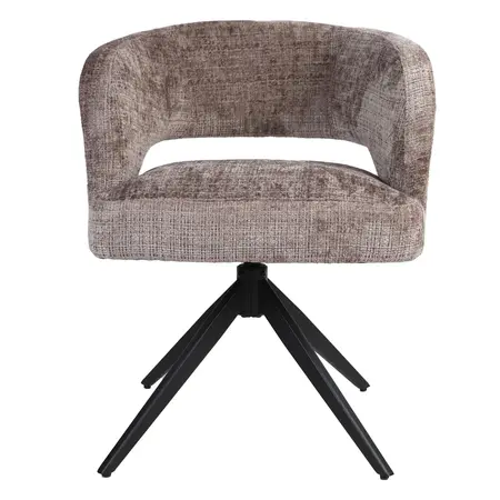 Eetkamerstoel Luca taupe met zwart frame