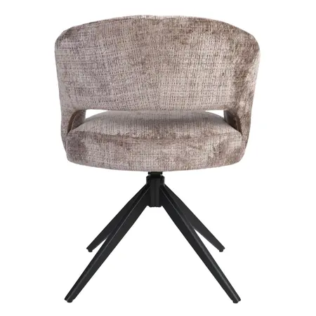 Eetkamerstoel Luca taupe met zwart frame