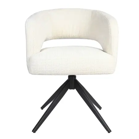 Eetkamerstoel Luca naturel met zwart frame