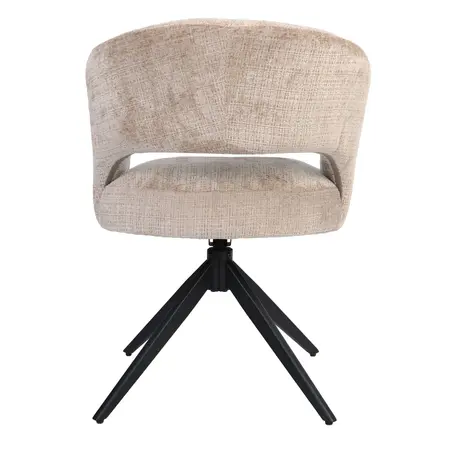 Eetkamerstoel Luca beige met zwart frame